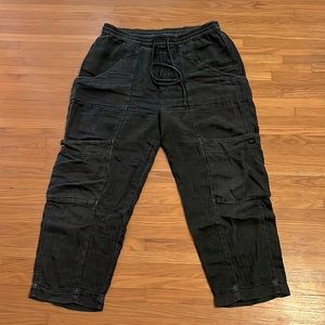 Free People Linen Blend Cargo Pants